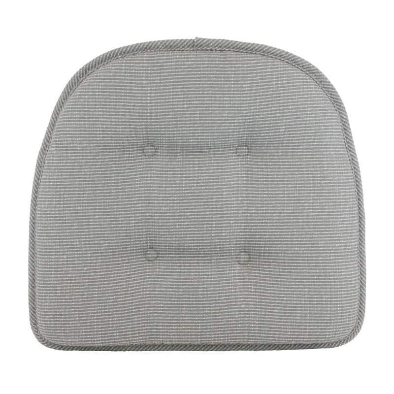 Coussins de salle à manger et de cuisine antidérapants, 16 x 15 x 2 pouces, ensemble de 4, gris