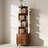 360 Degree Rotating Display 5 Tier Corner Bookshelf, Floor Standing Bookcase Storage Rack, Wood Narrow Book Shelf Organizer-1529614896