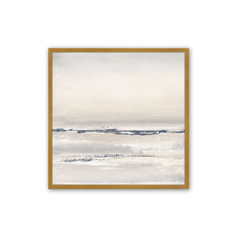 Impression abstraite Ethereal Tide v1, Papier avec cadre simple doré poli, H 17,75 po x l 17,75 po x P 1,25 po, 1