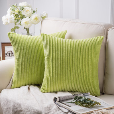 Striped Corduroy Throw Pillow, Solid Color Textured Decorative Pillow