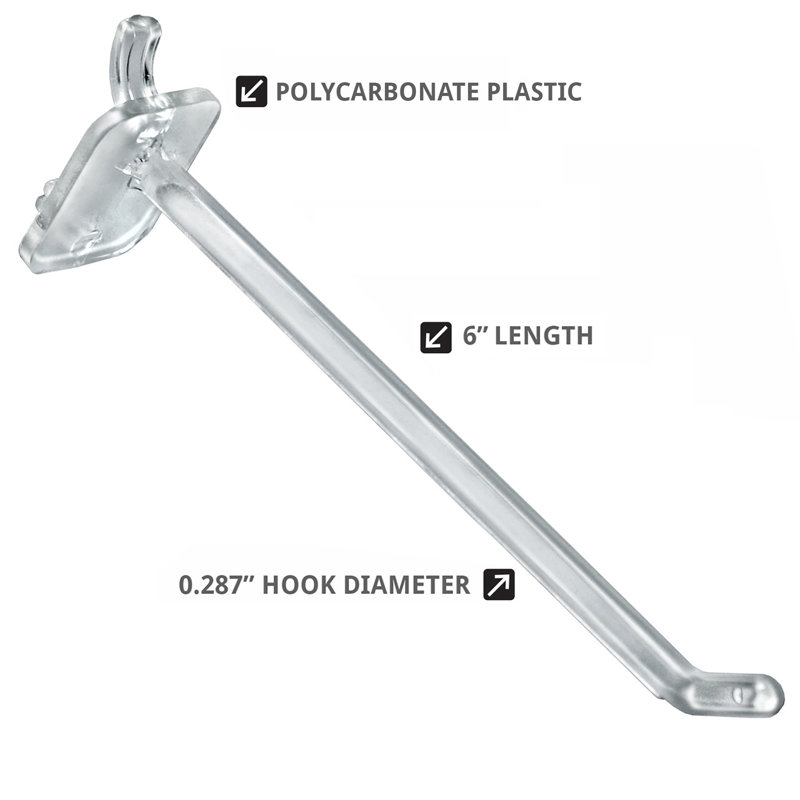 6" Locking Hook: 0.287" Diameter, 50-Pack
