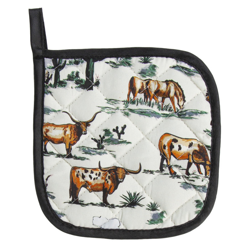 Paseo Road Pot Holders, 10 Piece Set, Ranch Life Green