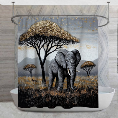 Rideau de douche Elephant Safari