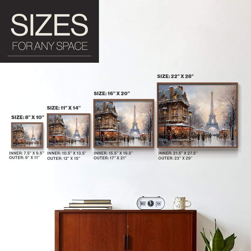 Chirstmas Art-CCCXII -Framed Print - Restickable, Noyer, H 16 po x l 20 po