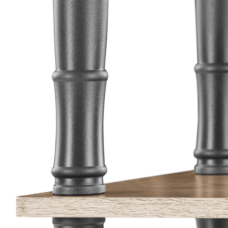 Johnston 4 Tier Toolless Assembly Shelving Unit Bookcase, French Oak Gray/Black