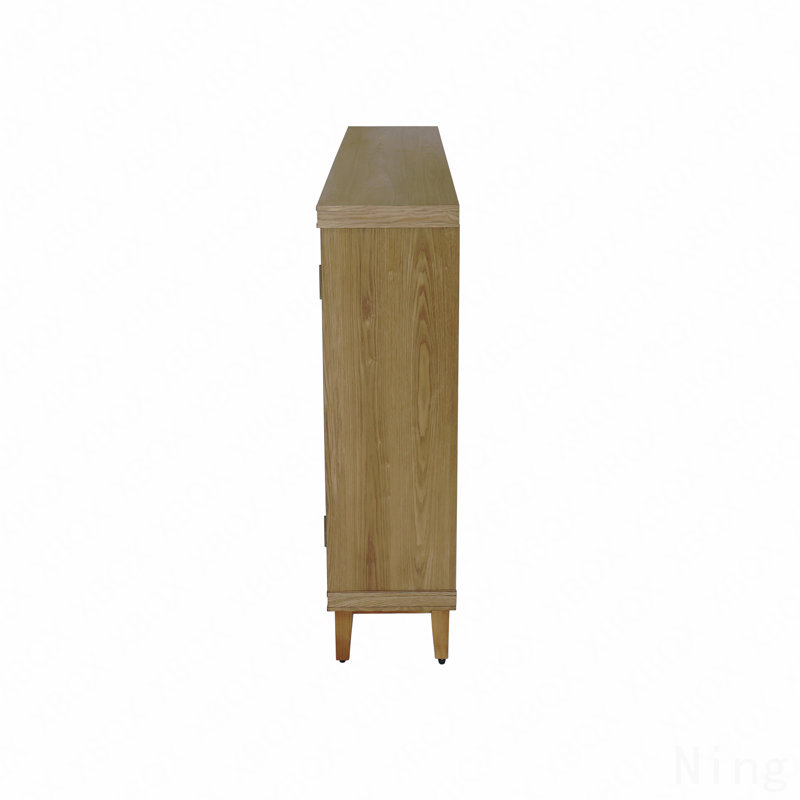 Buffet décoratif 59 po à 4 portes en bois naturel brun