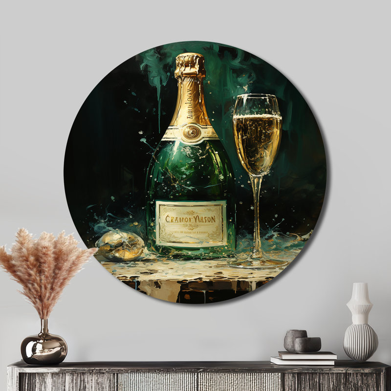 Or et émeraude champagne Dream I - nourriture et boissons, H 23 po x l 23 po
