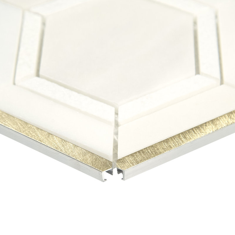 Artemis Hexagon 10 in. x 12 in. Stone Metal Blend Mosaic Wall Tile, Venetian Oro