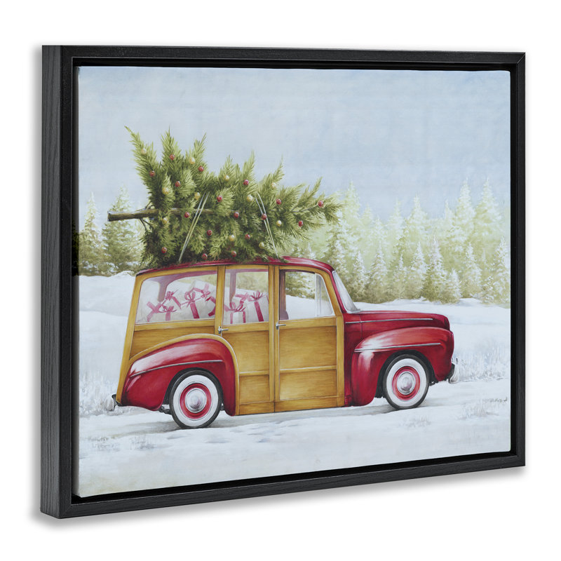 Art mural en toile Holiday Holiday, H 17 po x l 21 po, Cadre flottant noir de jais