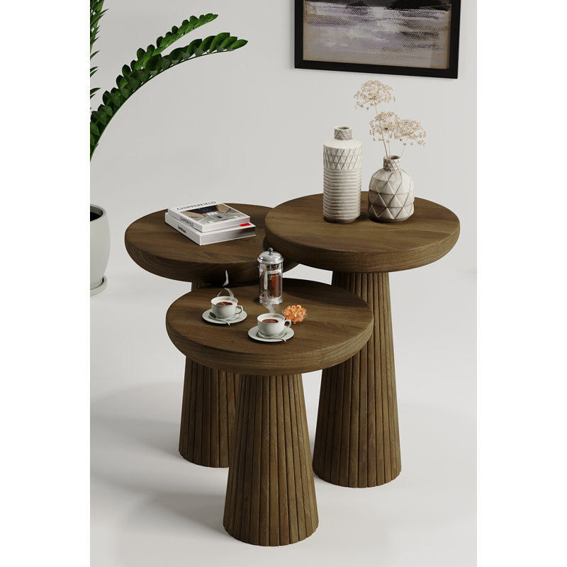Bottali Solid Wood Coffee Table, Dark Walnut