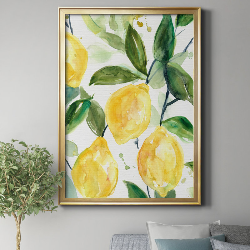 "Lemony Branch II" par J Paul, reproduction d'art sur toile, H 30,5 po x l 42,5 po x P 1,5 po, Doré