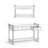 Riverside 54"W Solid Mango Wood Modern Industrial Sofa Table with 3 Drawers, Open Shelf and Metal Frame