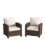 Chaises de patio d'extérieur en osier avec coussins 28,8 po Soyab-1835789146