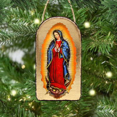 Ornement photo en bois lady of guadalupe inspirational