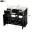 Ensemble de meuble-lavabo 36 po avec lavabo en céramique, armoire de rangement en bois massif, ensemble de meuble-lavabo autoportant avec 2 tiroirs et portes à fermeture douce-1244414849