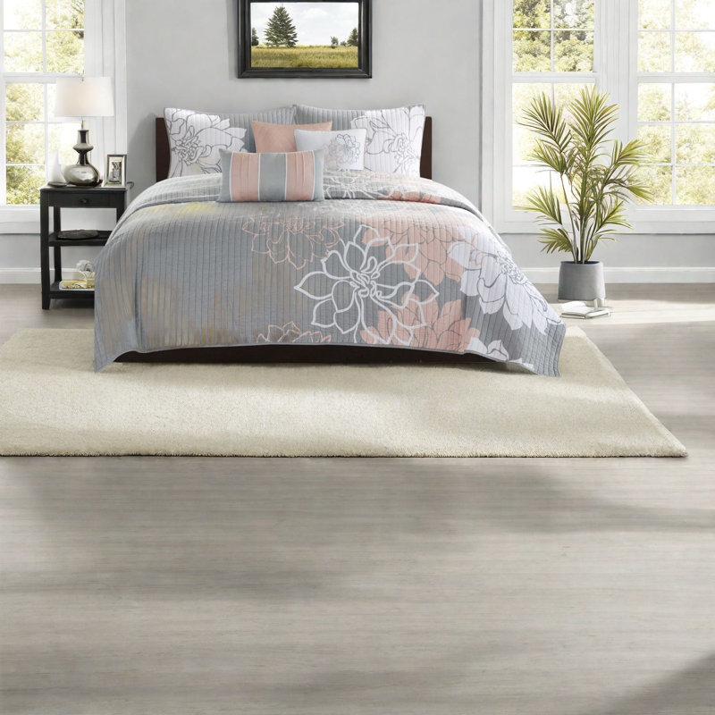 Ensembles de literie gris pêche, courtepointe et oreillers en polyester, décoration intérieure moderne