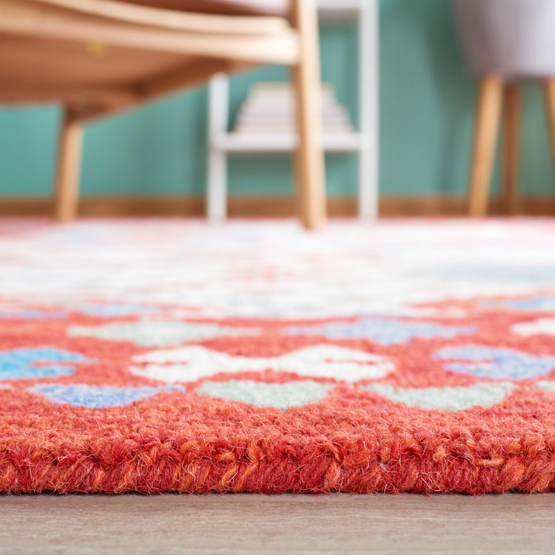 Tapis rouge / ivoire Horwich 413, Tapis de couloir 2 pi 3 po x 9 pi