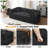 79" Corduroy Sleeper Sofa Boneless Modular Sofa Bed Compression Foam Couch Bed With 2 Pillows and Fixed Metal Frame, Black-1271985270