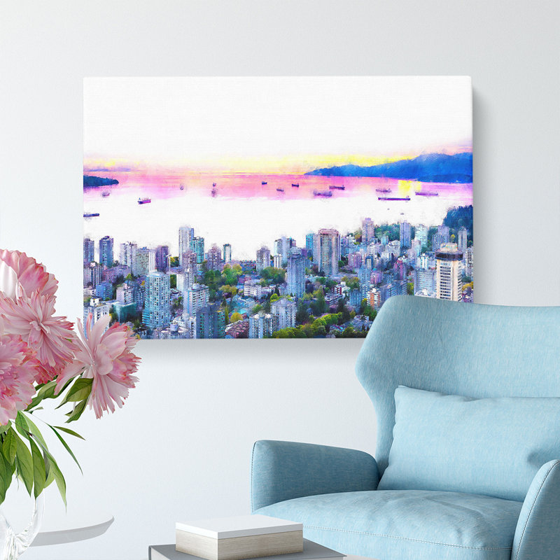 Vancouver Canada Skyline - Wrapped Canvas, 40cm H x 60cm W x 3cm D
