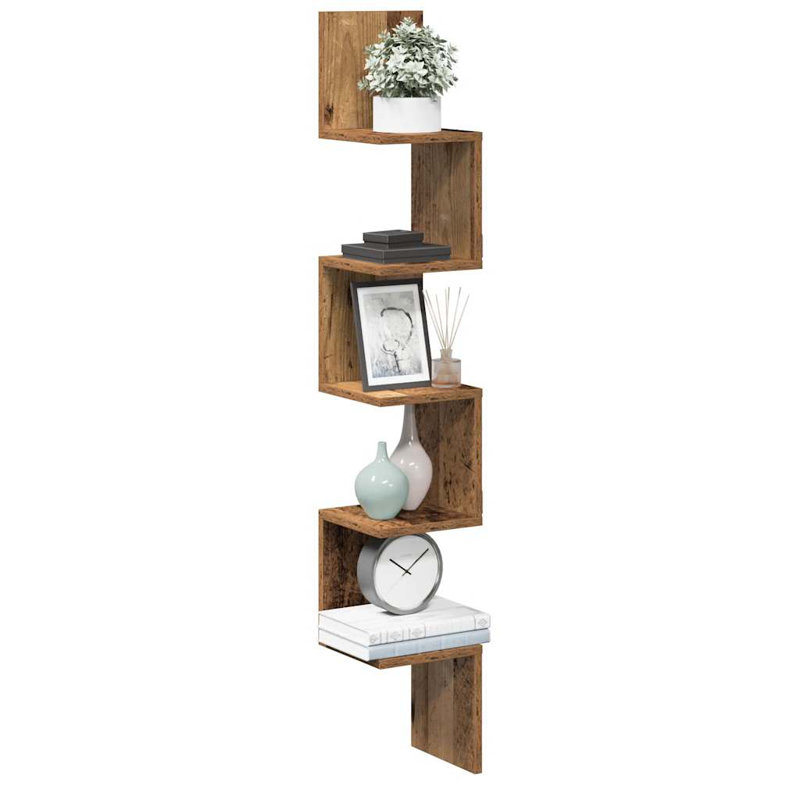 Aydali 5 Piece Corner Shelf, Artisan Oak, 50.2 inch H x 12.6 inch W x 12.6 inch D