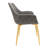 Matthew Leather Dining Chair, Modern Mid Century Accent Chair with Armrests and Iron Legs, Faux Leather Upholstered Kitchen Desk Chair for Dining Room, Living Room, Office Furniture-123223578-67941231
