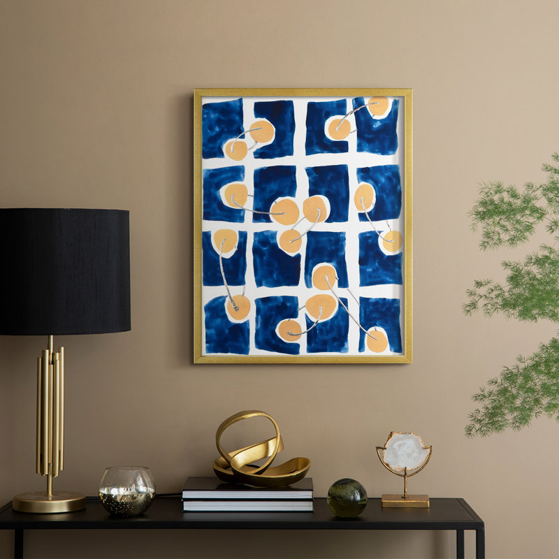 Abstract Abstract I, reproduction encadrée - bois massif, H 15 po x l 12 po, Cadre doré