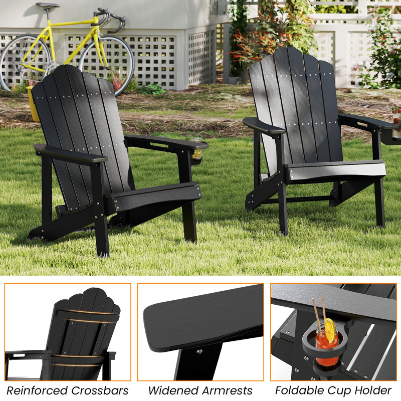 Chaise Adirondack en plastique Ottosen, Noir