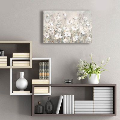  «Shades Of White Summer» par Danhui Nai, art mural en verre acrylique, 24 po x 16 po