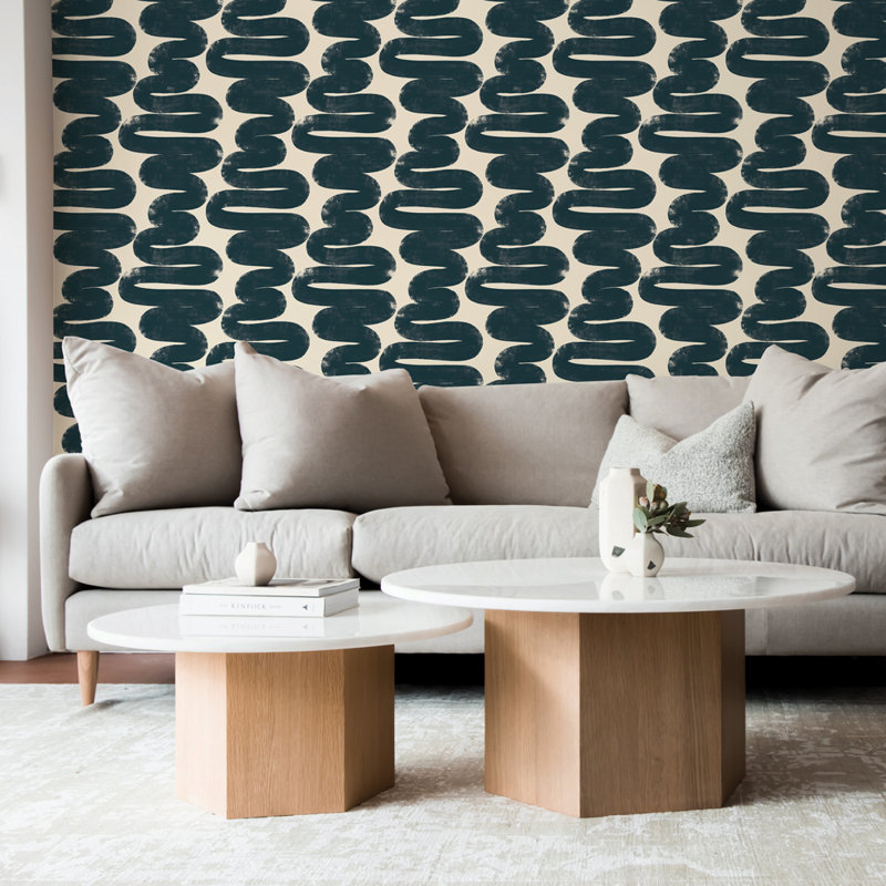  16.5' L x 20.5" W Peel and Stick Wallpaper Roll, 16.5" L x 20.5" W, Blue/White