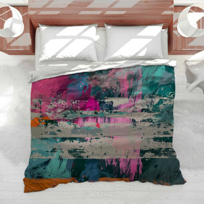 Paint Strokes Bedding Abstract Comforter Bohemian Boho
