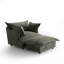 Upholstered Armchair with Footstool-783640024