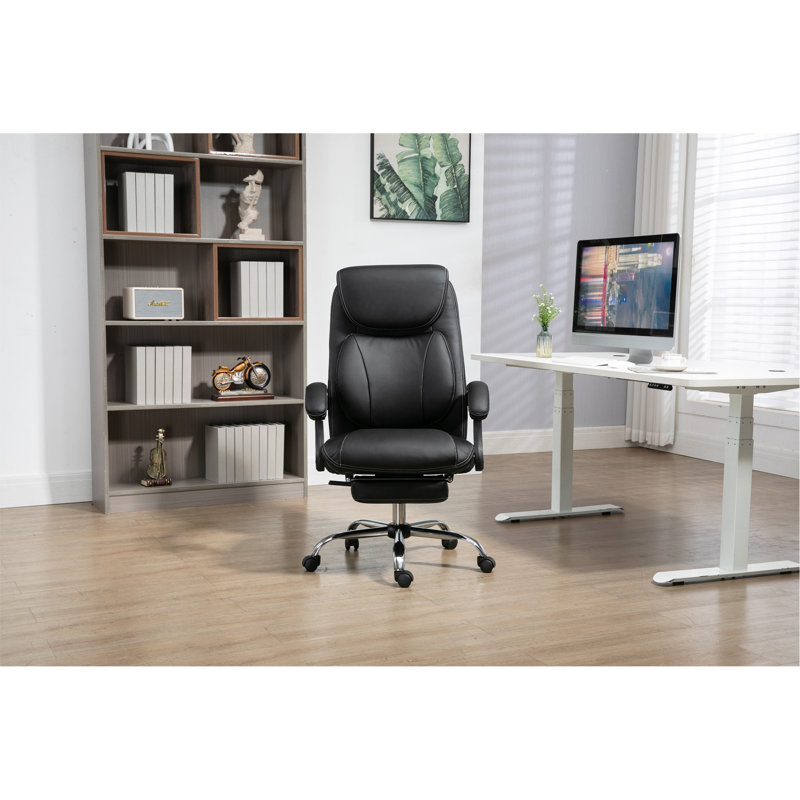 Comfortable Ergonomic Office Chair With Adjustable Features And Footrest For Enhanced Productivity And Relaxation.