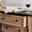 Buffet noir massif et bois manufacturé