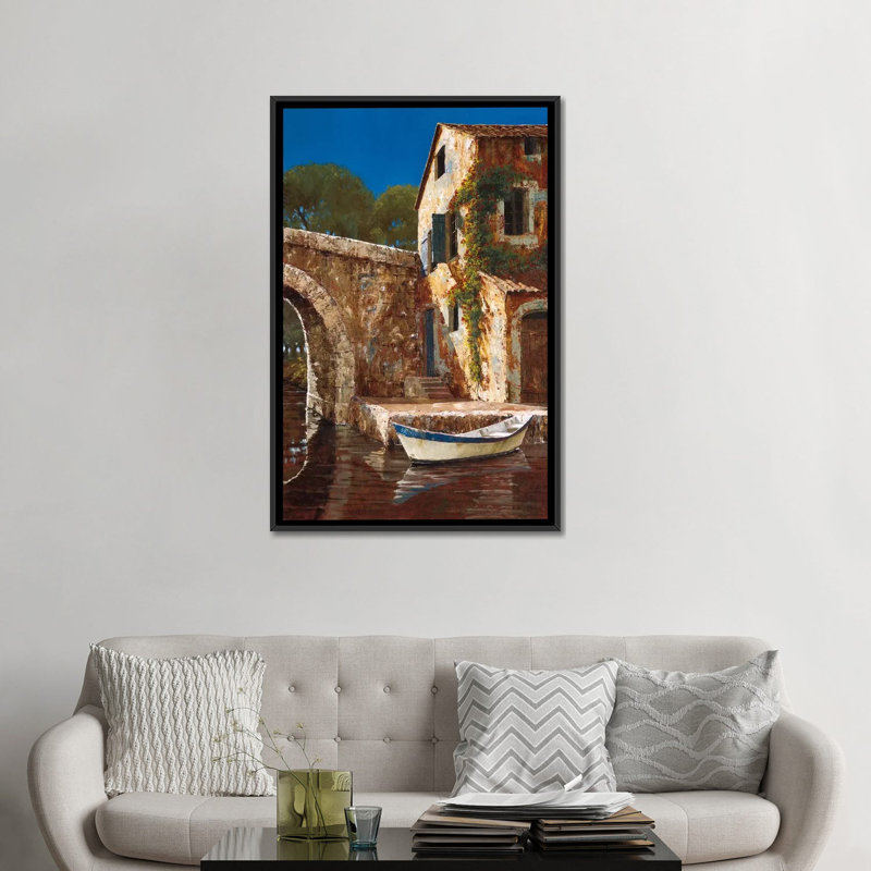«Climbing Roses», reproduction sur toile, H 48 po x l 32 po x P 1,5 po, Toile avec cadre noir, Pas de tapis
