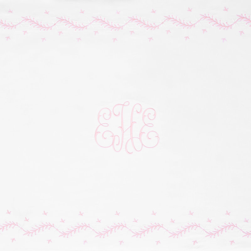 Drap pour lit de bébé brodé Blush