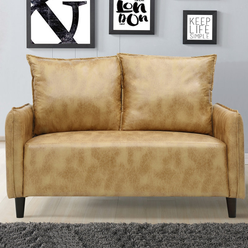 Jordyn Upholstered 51.6'' Loveseat, Gold