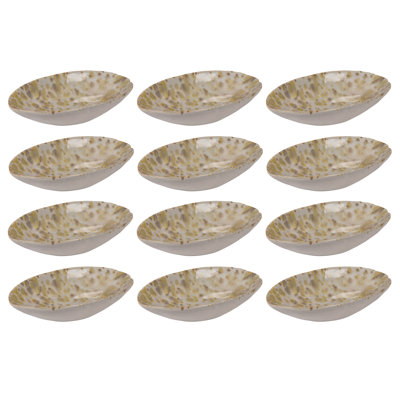 Stoneware Oval Dishes In Reactive Glaze