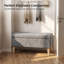 Banc de rangement en velours côtelé gris olive 32 "avec plateau rabattable pour chambre à coucher et salon-132923348-132923345