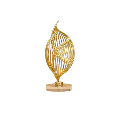 Abstract Golden Twisted Tabletop Sculpture