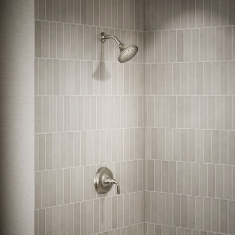 Forte Sculpted Rite-Temp Shower Trim With 1.75 Gpm Showerhead, Vibrant Brushed Nickel