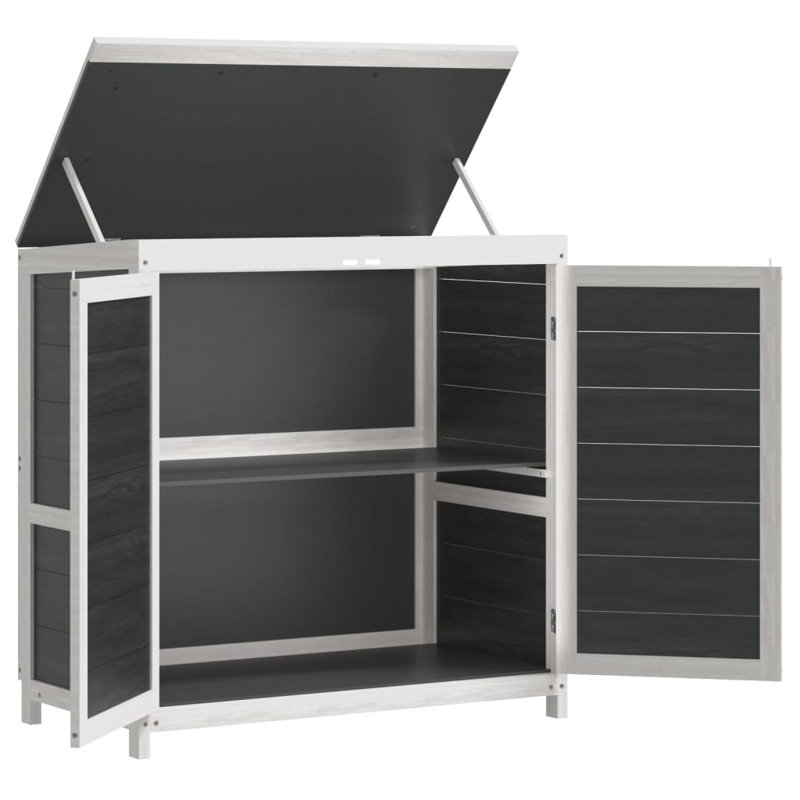 Andrees 3 ft. W x 2 ft. D Wooden Overlap Apex Garden Shed, Grey/White