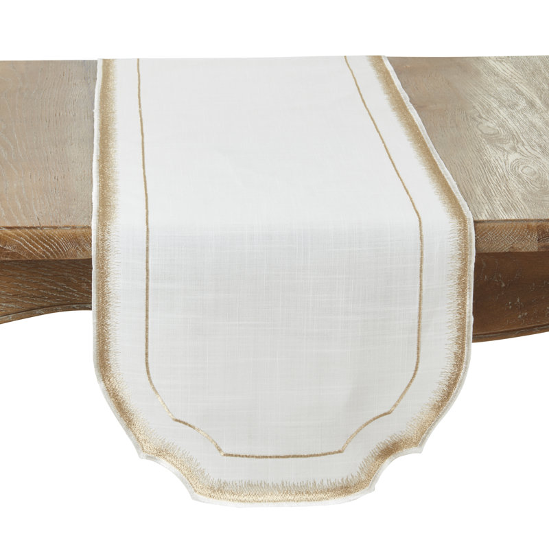 Chemin de table Elegant, Blanc / or