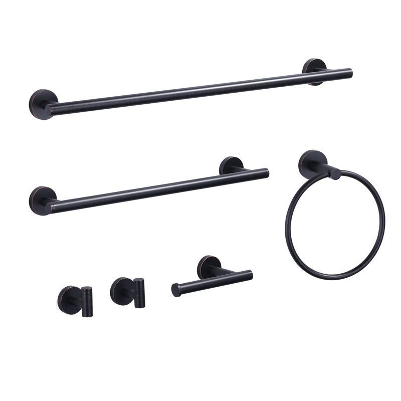 6 - Piece Bathroom Hardware Set, Rustic Black