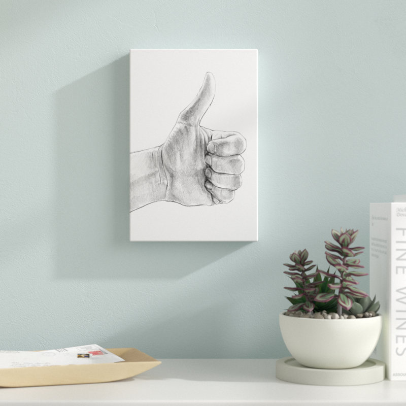 «Hand Signs I», peinture sur toile, H 12 po x l 8 po
