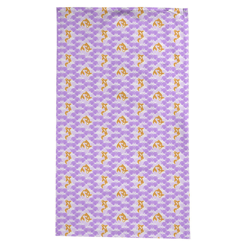 Nappe à motif à poissons vagues koi Leffel, Mauve
