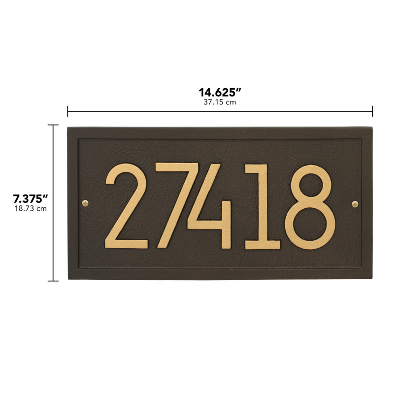Modern Address Plaque, Aged Bronze, Yes