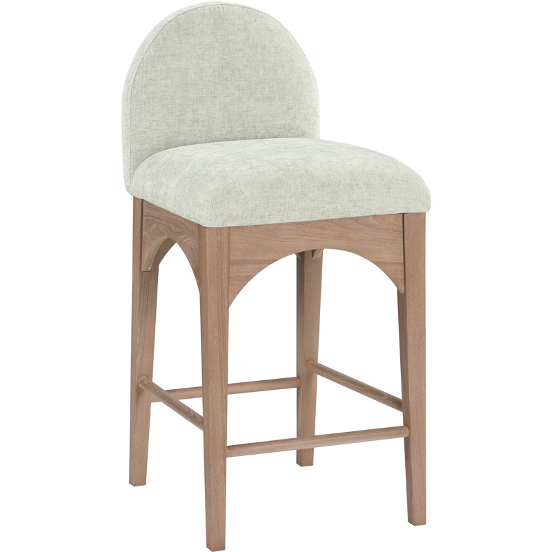 Waldorf Counter Stool, Mint Chenille, Natural