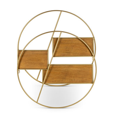 28 in H Foldable Round Wall Shelf