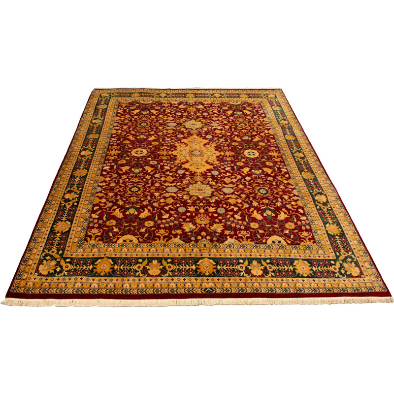 Tapis décoratif en laine noué à la main de conception unique noué à la main New Age Pakh 9 pi 1 po x 12 pi 1 po