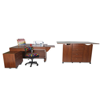 57.62'' x 21'' Foldable Sewing Table with Sewing Machine Platform